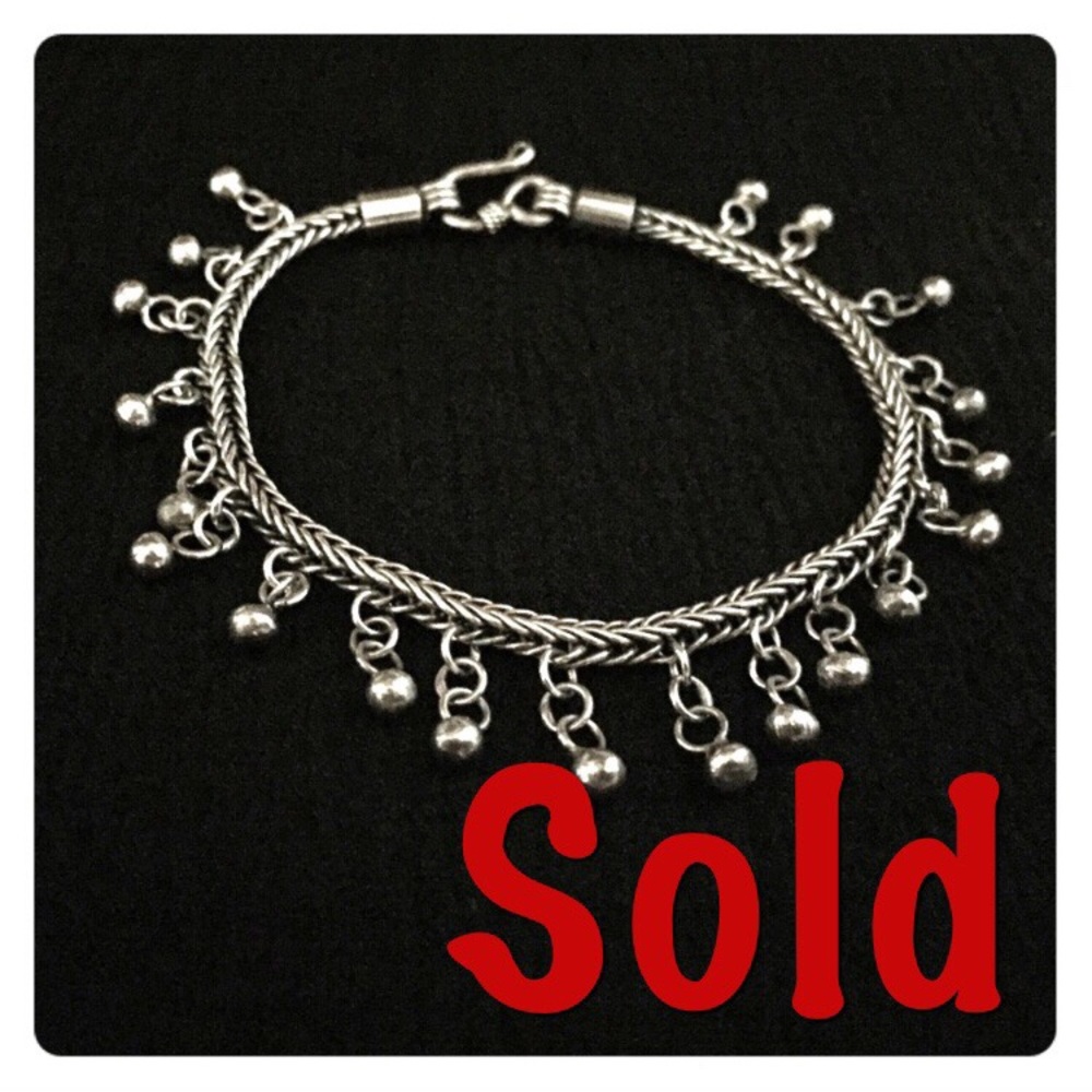 ❌SOLD❌ Vintage 925 Bali Foxtail Dangle Bracelet